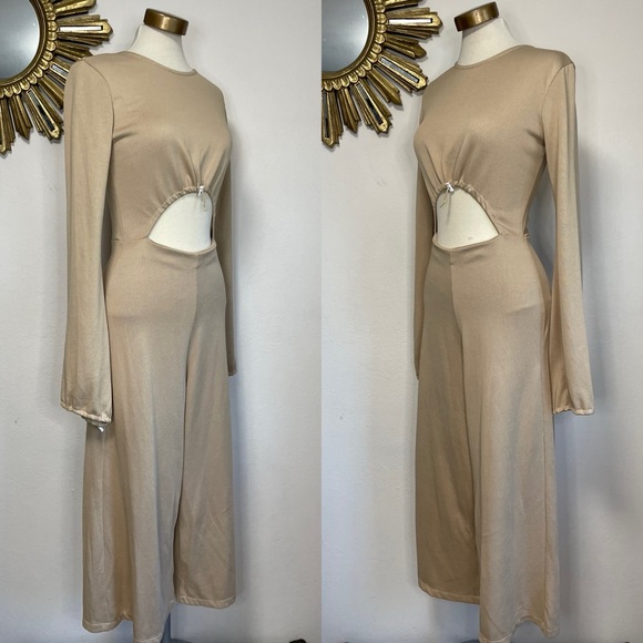 Zara W&B Cutout Long Sleeve Jumpsuit - Picture 2 of 16
